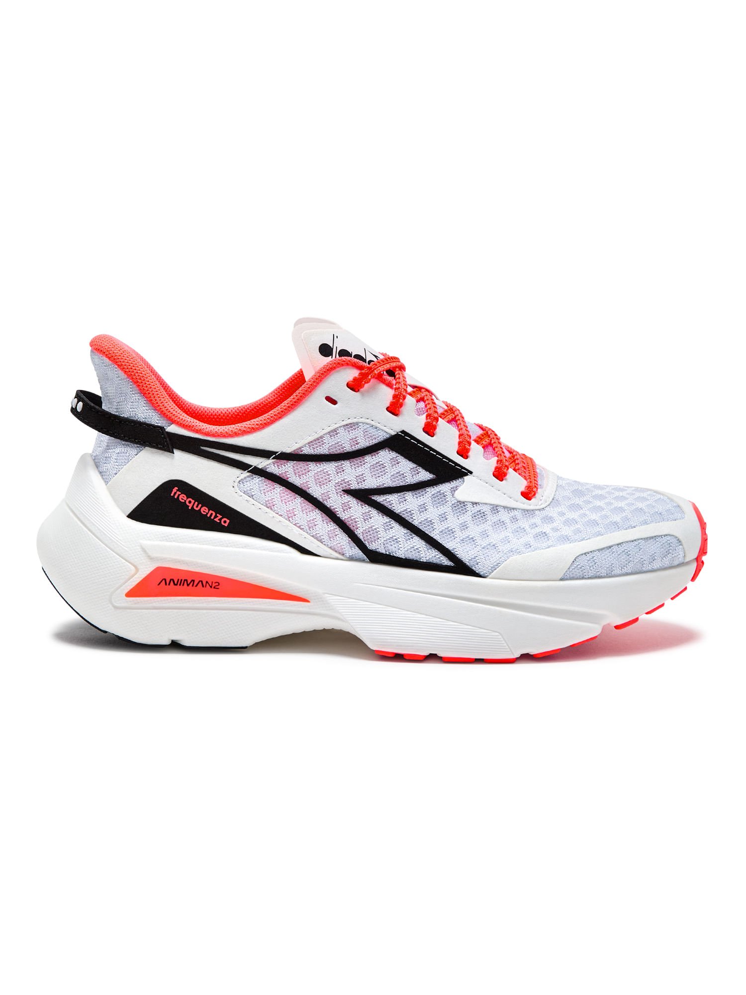 Tênis Esportivo Feminino Diadora Frequenza W Branco Branco/Laranja 1