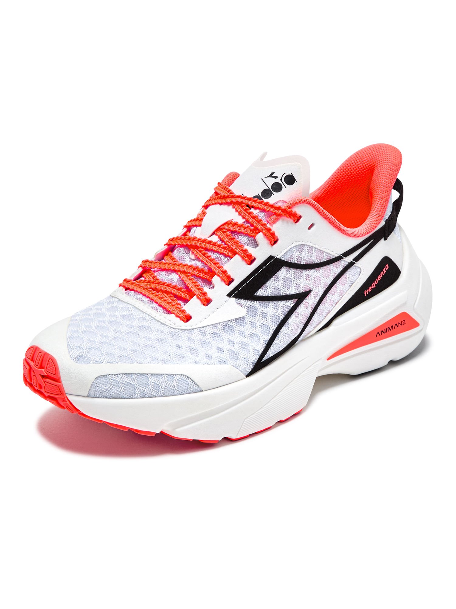 Tênis Esportivo Feminino Diadora Frequenza W Branco Branco/Laranja 2
