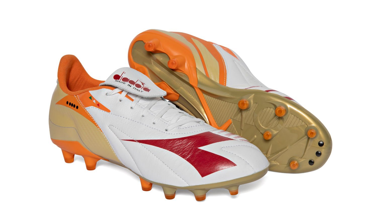 Chuteira Unissex Diadora Maximus Elite ITA T SLX Branco/Laranja 2