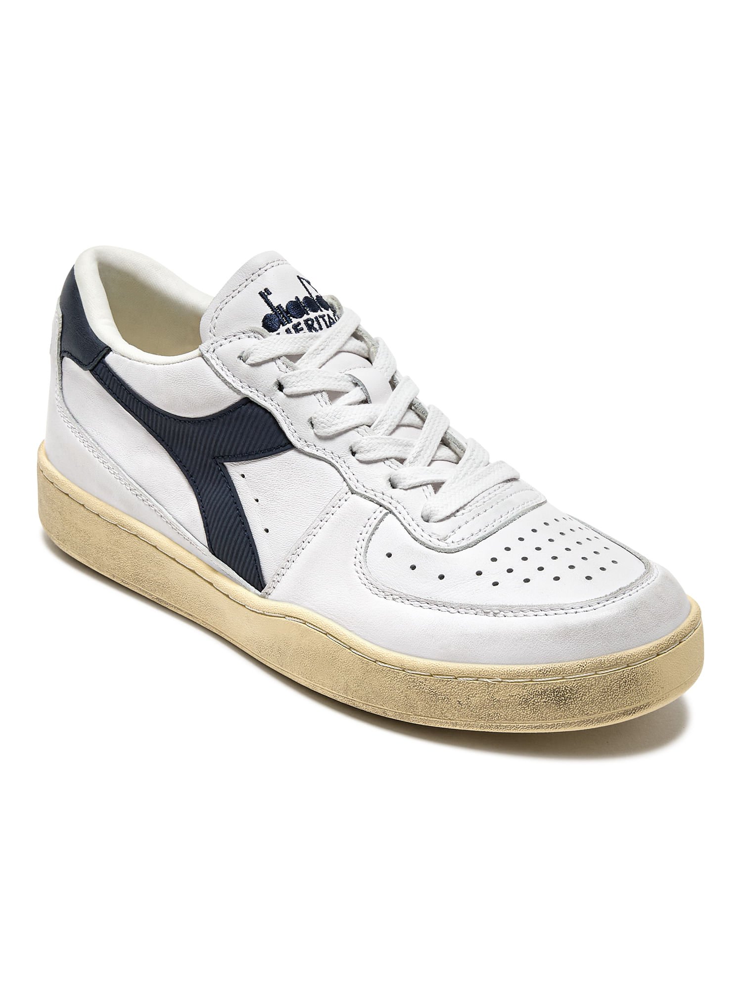 Tênis Casual Unissex Diadora MI Basket Low Used Branco Branco 6