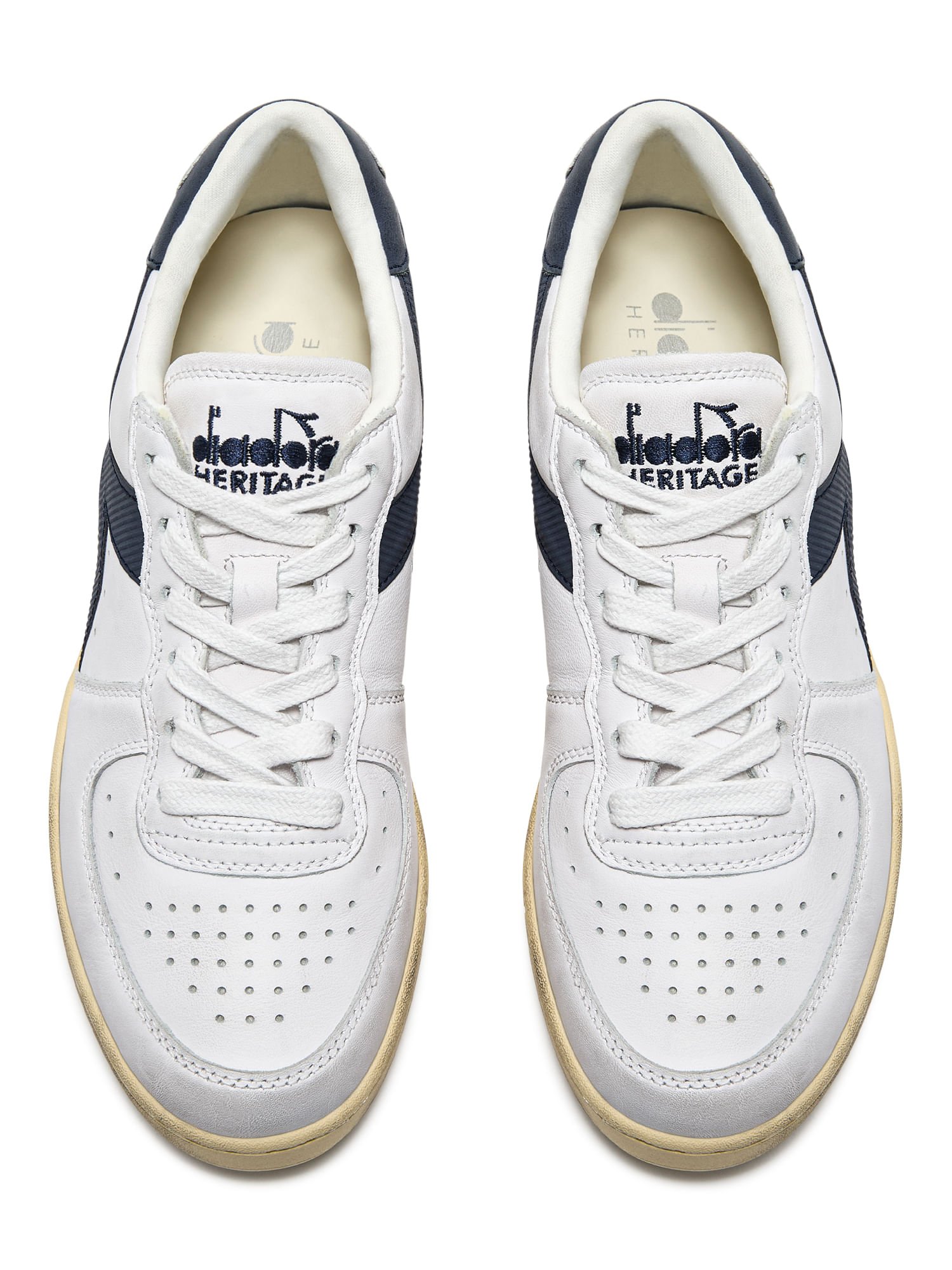 Tênis Casual Unissex Diadora MI Basket Low Used Branco Branco 7