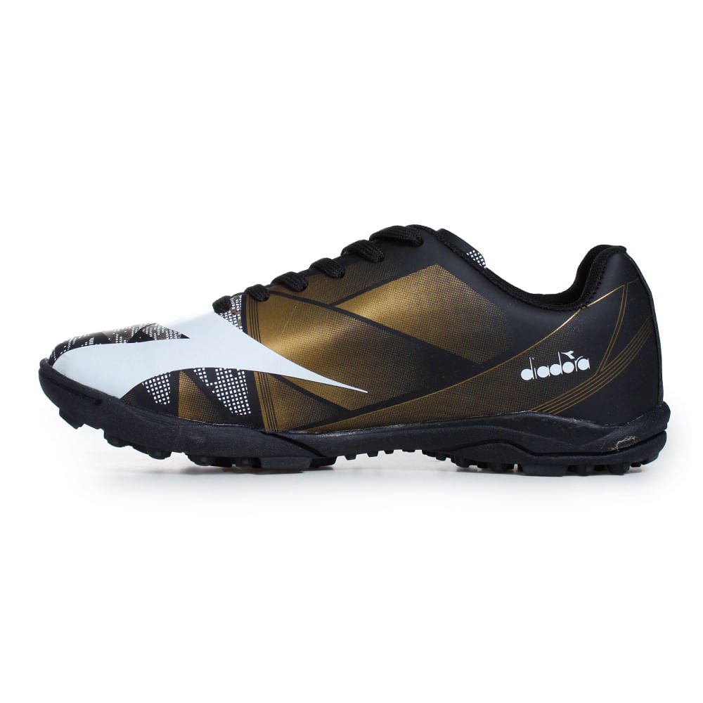 Chuteira Unissex Diadora Squadra II Society Preto e Dourado Preto/Dourado 2