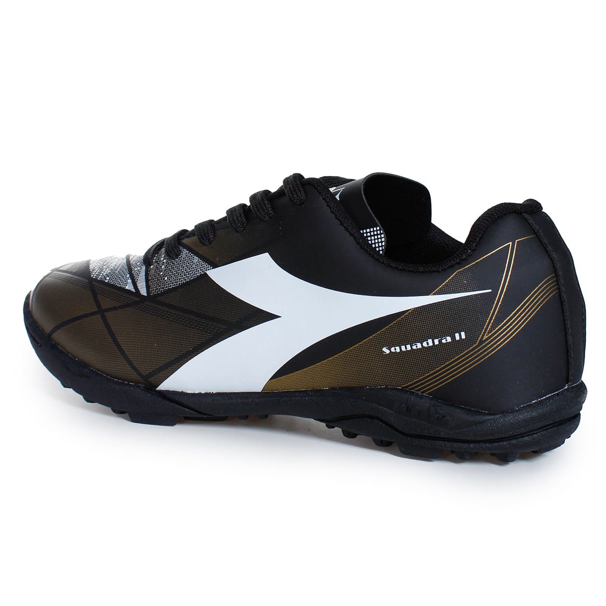 Chuteira Unissex Diadora Squadra II Society Preto e Dourado Preto/Dourado 4