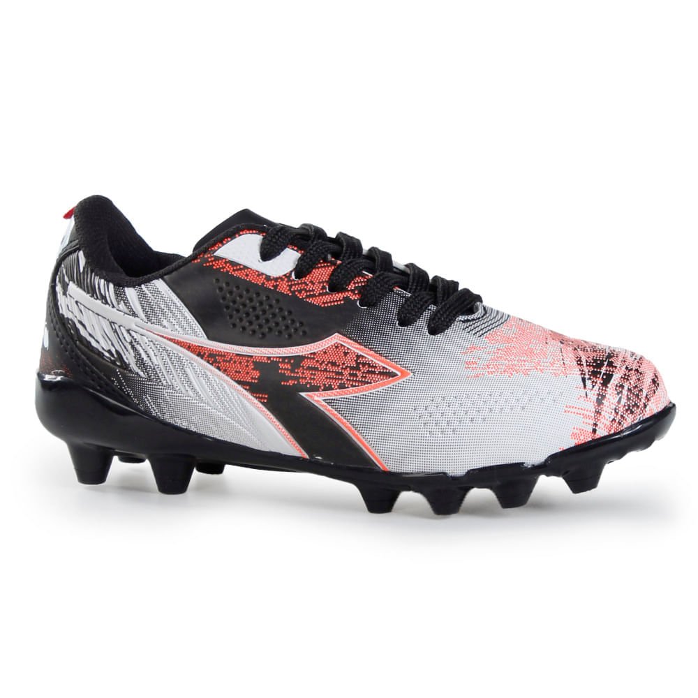 Chuteira Infantil Campo Diadora Agilitá Branco e Preto Branco 4