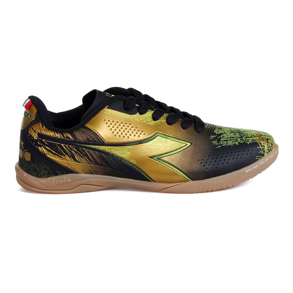 Chuteira Unissex Diadora Agilitá Futsal Preto e Dourado