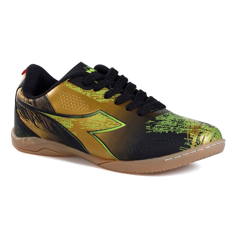 Chuteira Unissex Diadora Agilitá Futsal Preto e Dourado Preto 3