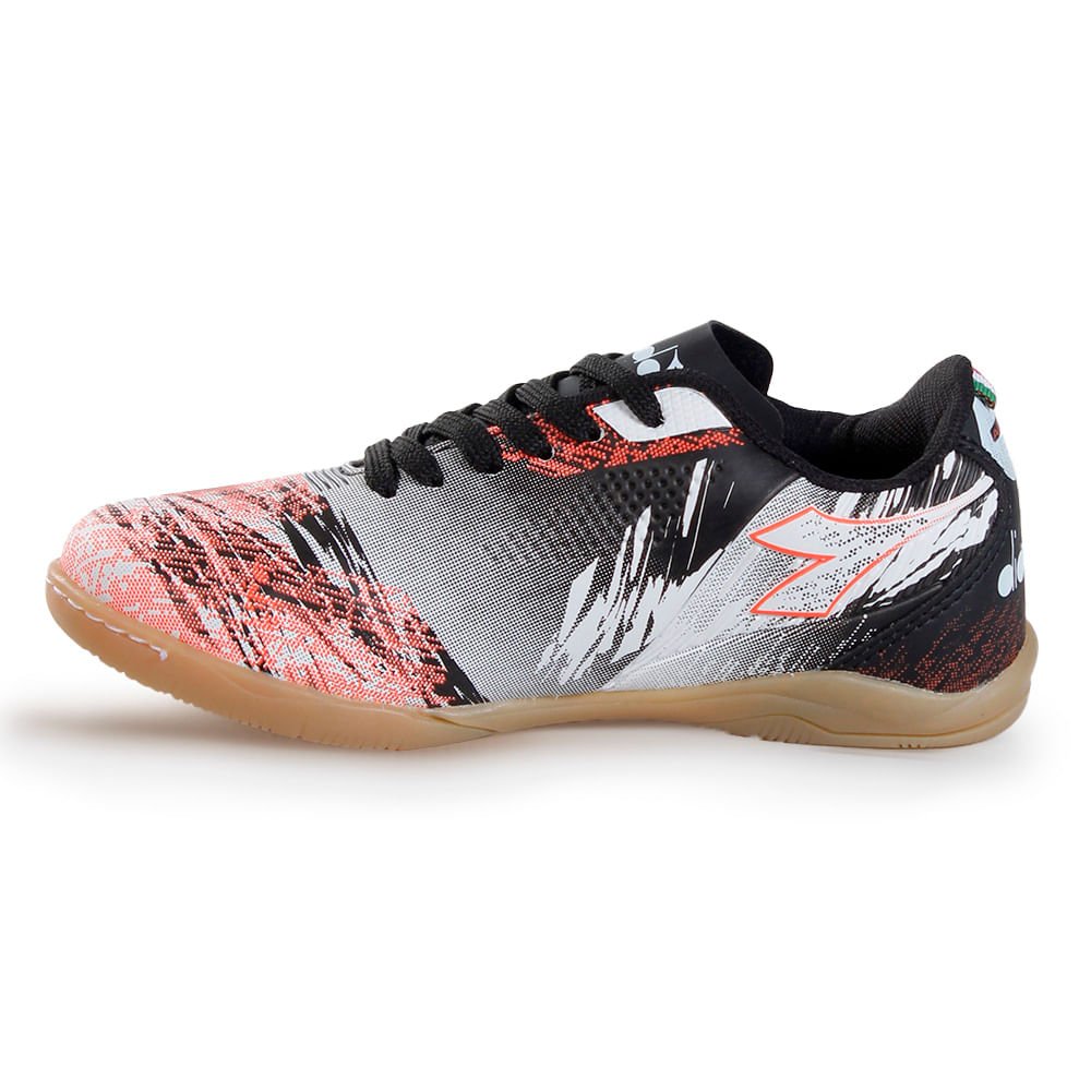 Chuteira Infantil Diadora Agilitá Futsal Branco e Coral Branco 2