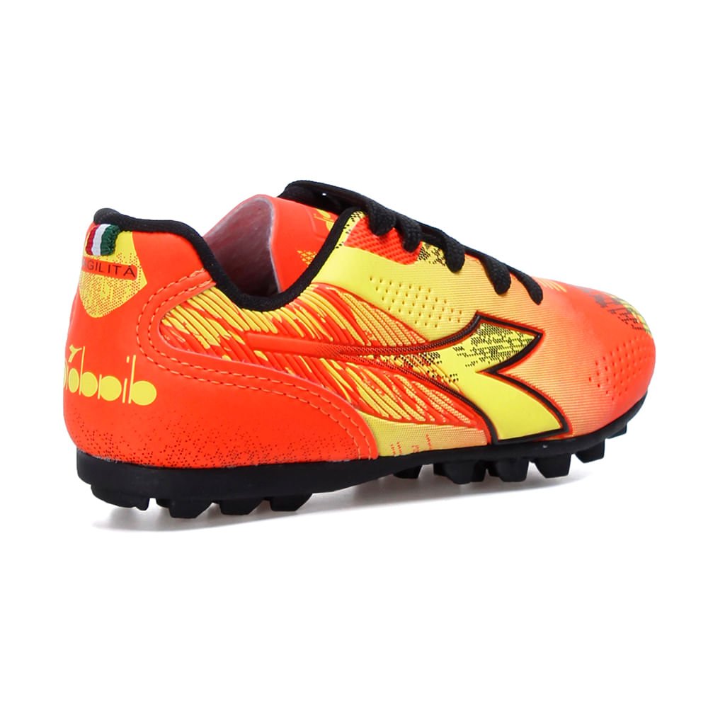 Chuteira Infantil Diadora Agilitá Society Laranja e Amarelo Laranja 2