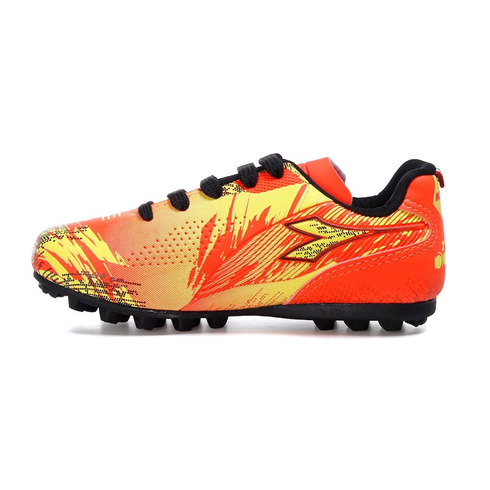 Chuteira Infantil Diadora Agilitá Society Laranja e Amarelo Laranja 4