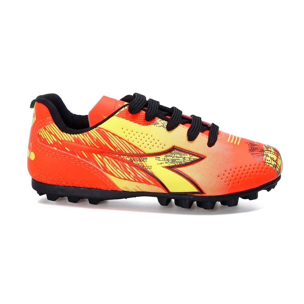 Chuteira Infantil Diadora Agilitá Society Laranja e Amarelo Laranja 5