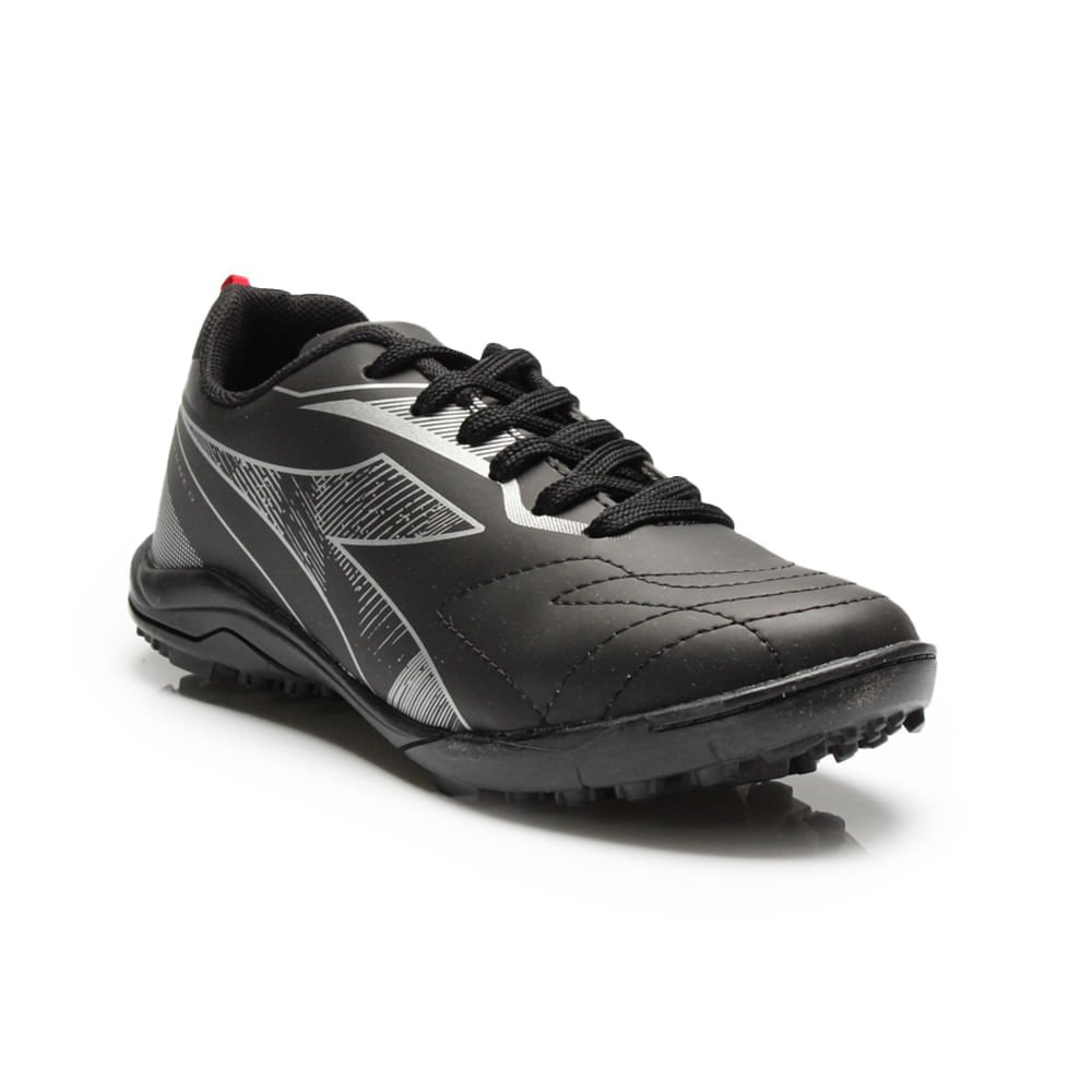 Chuteira Infantil Diadora Torneo Jr Society Preto e Prata Preto 2