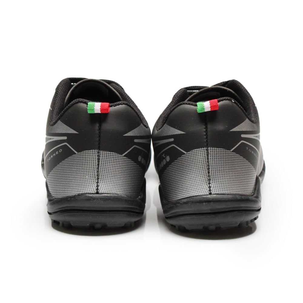 Chuteira Infantil Diadora Torneo Jr Society Preto e Prata Preto 5