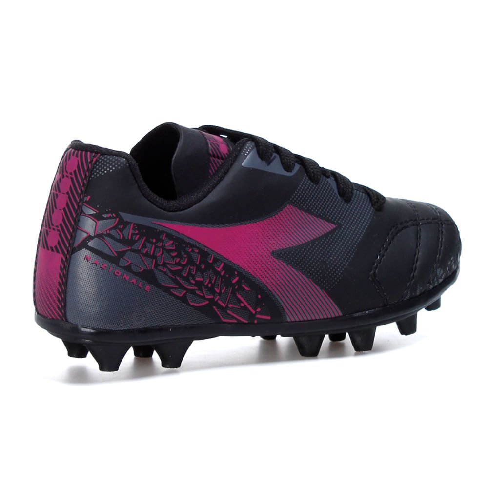 Chuteira Infantil Diadora Nazionale Campo Preto e Chumbo Preto 3