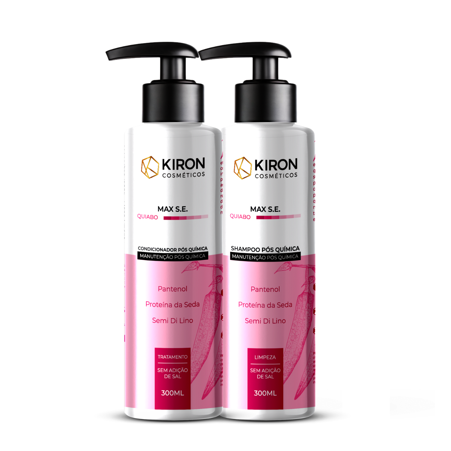 Kit Sh + Cond Quiabo MAX S.E. Pos Quimica Kiron Cosmeticos 300ml ÚNICO 1