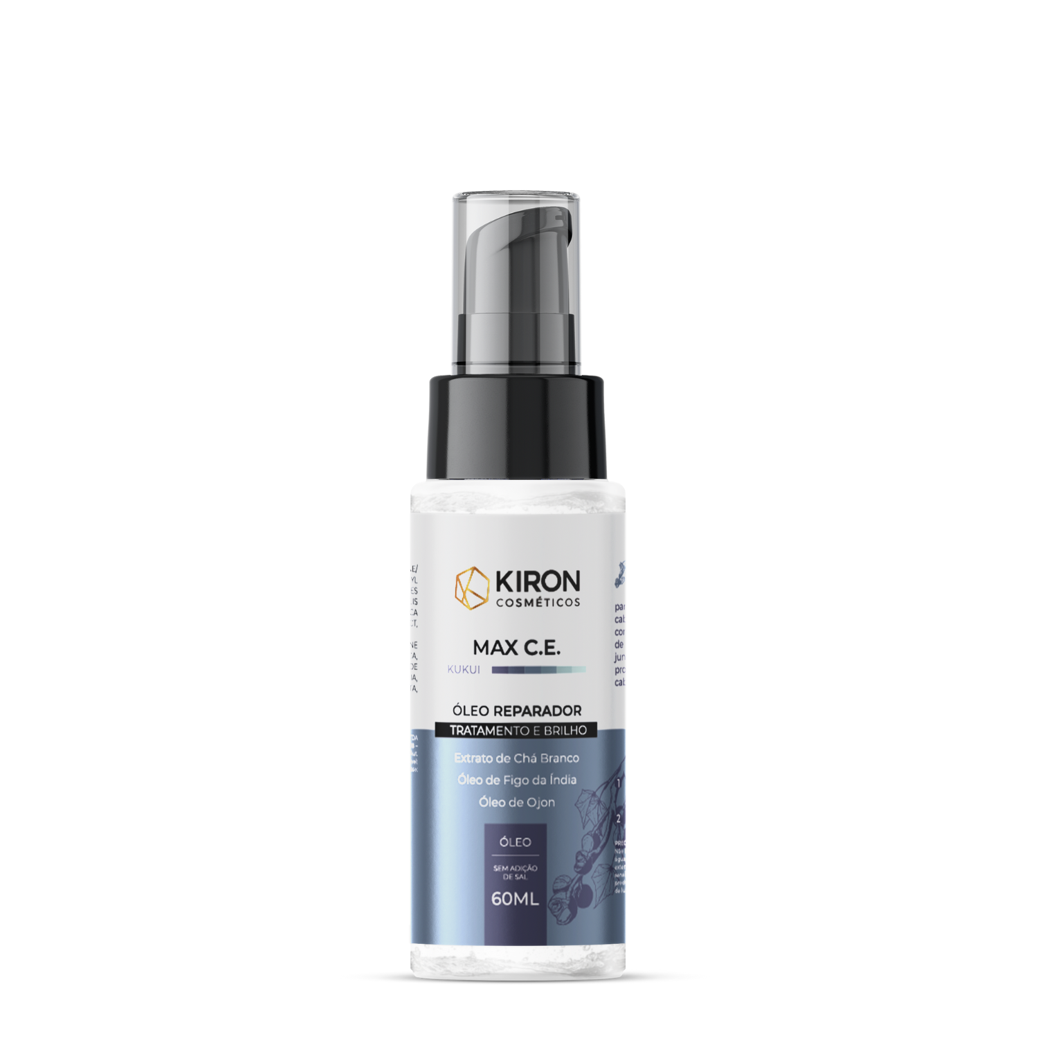 Oleo Reparador de Kukui MAX C.E. Tratamento e Brilho Kiron Cosmeticos 60ml