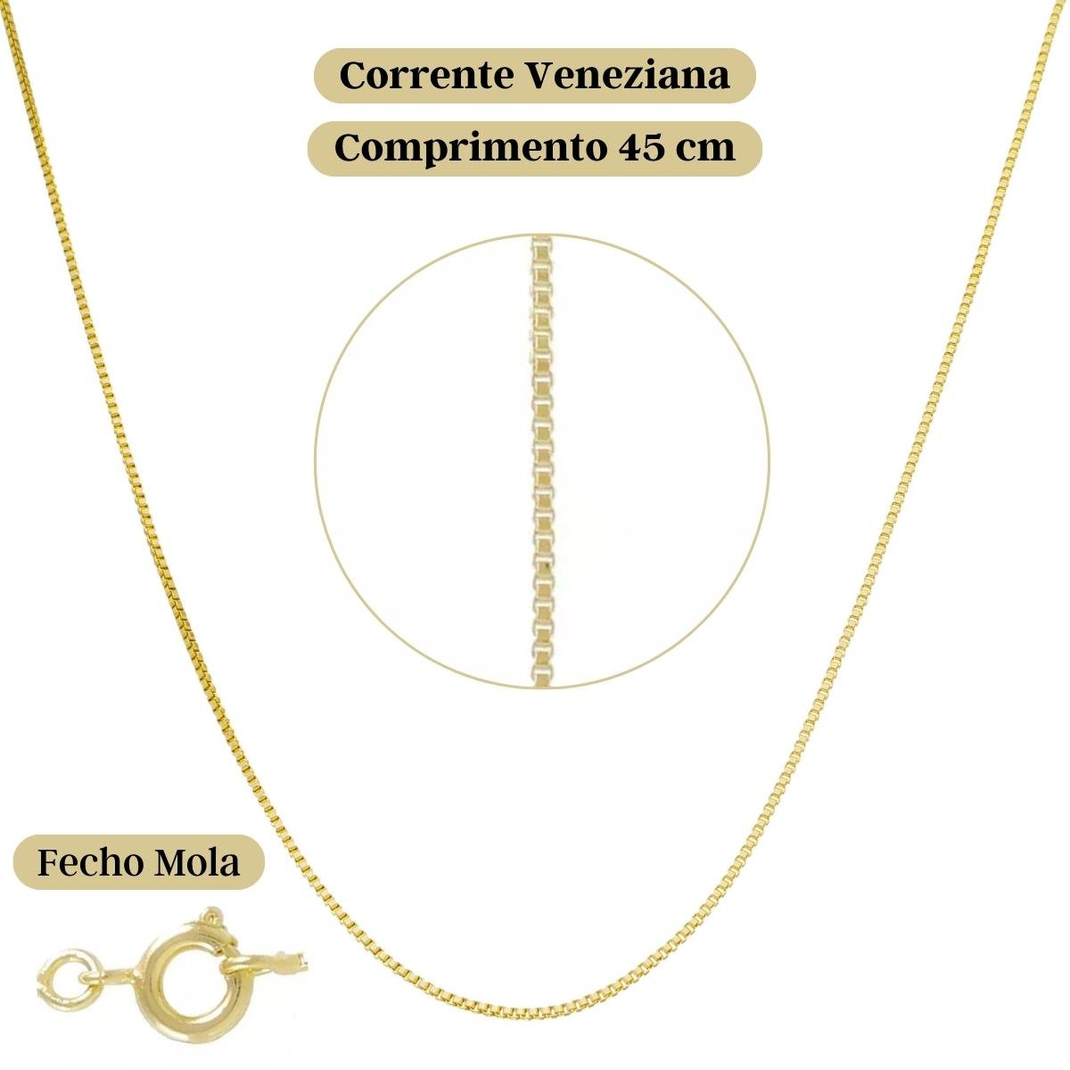 Corrente Feminina Pingente Crucifixo Banhado A Ouro Dourado 3