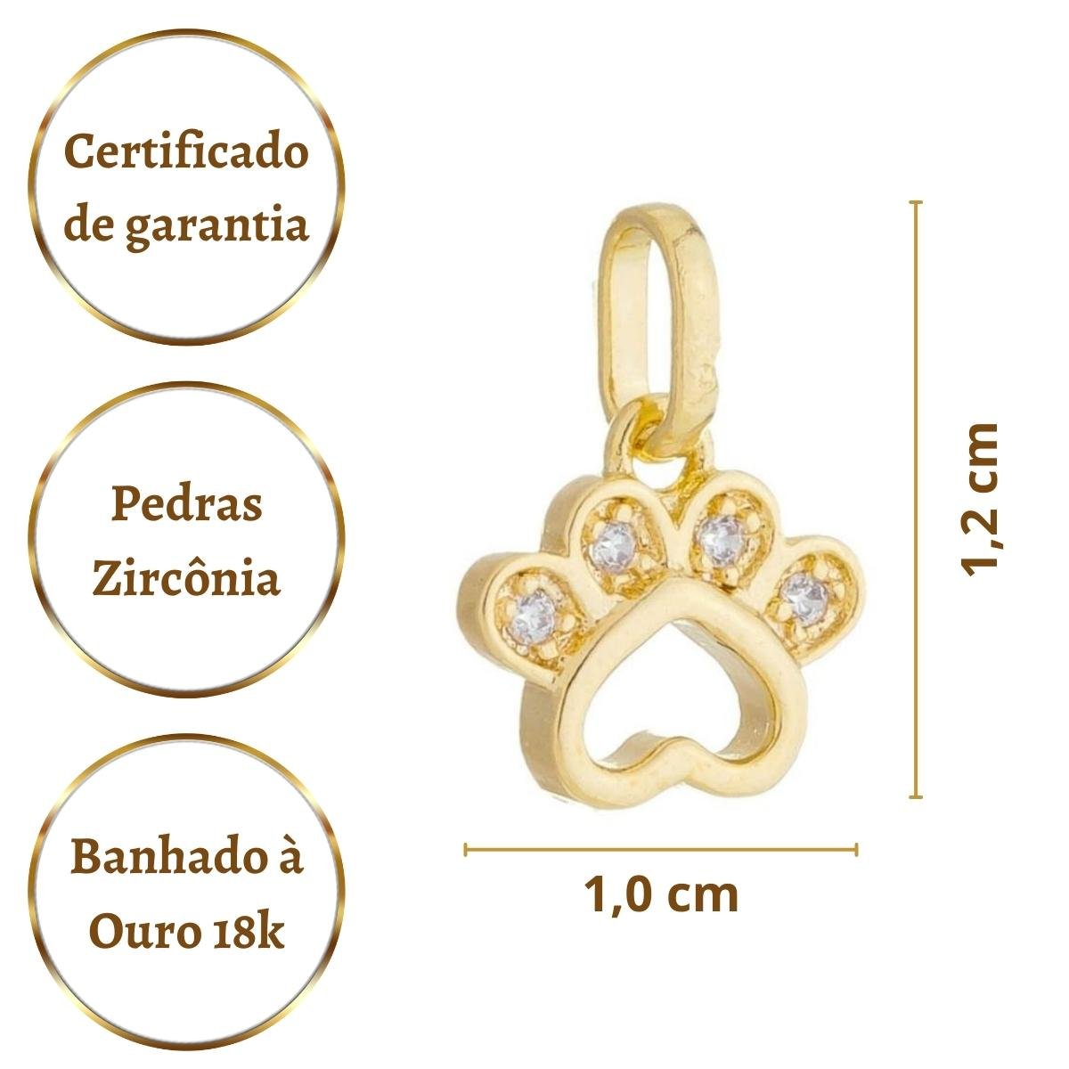 Corrente Feminina E Pingente Patinha Banhado A Ouro Dourado 2