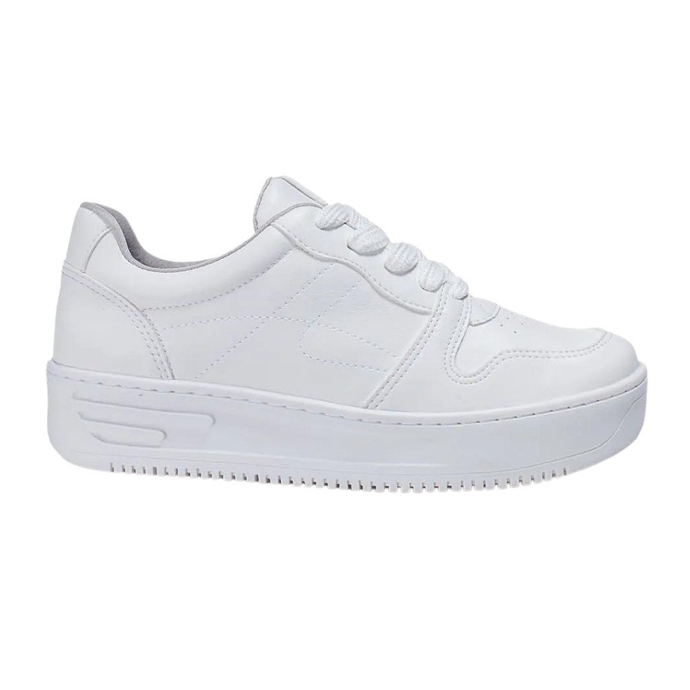 Tenis Feminino Via Marte Branco Casual Plataforma  Branco 1