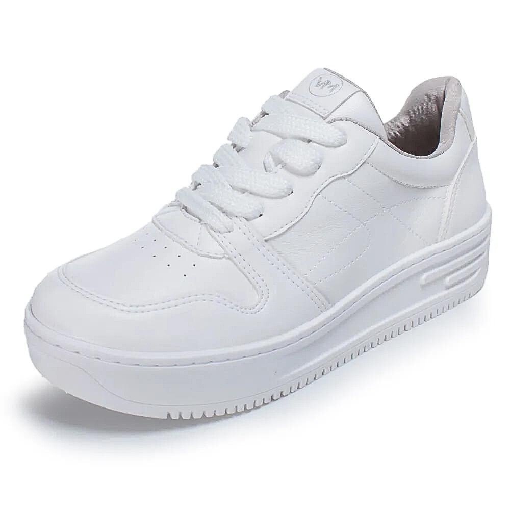 Tenis Feminino Via Marte Branco Casual Plataforma  Branco 2