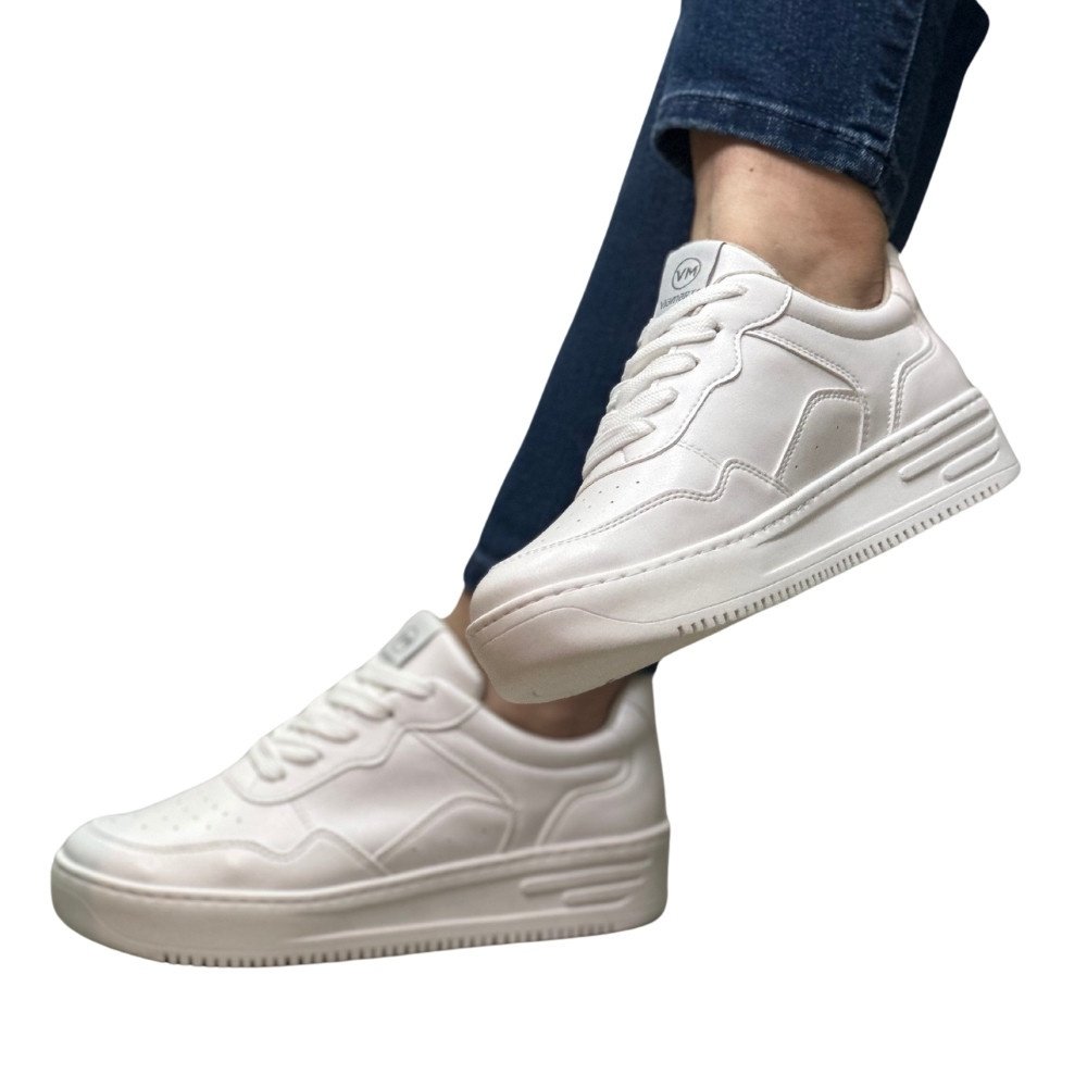 Tenis Feminino Via Marte Branco Casual Plataforma  Branco 7