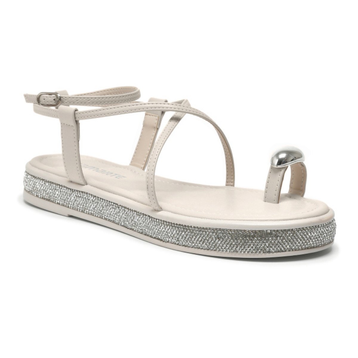 Sandália Rasteira Sandalia Via Marte Branca Sandália Feminina