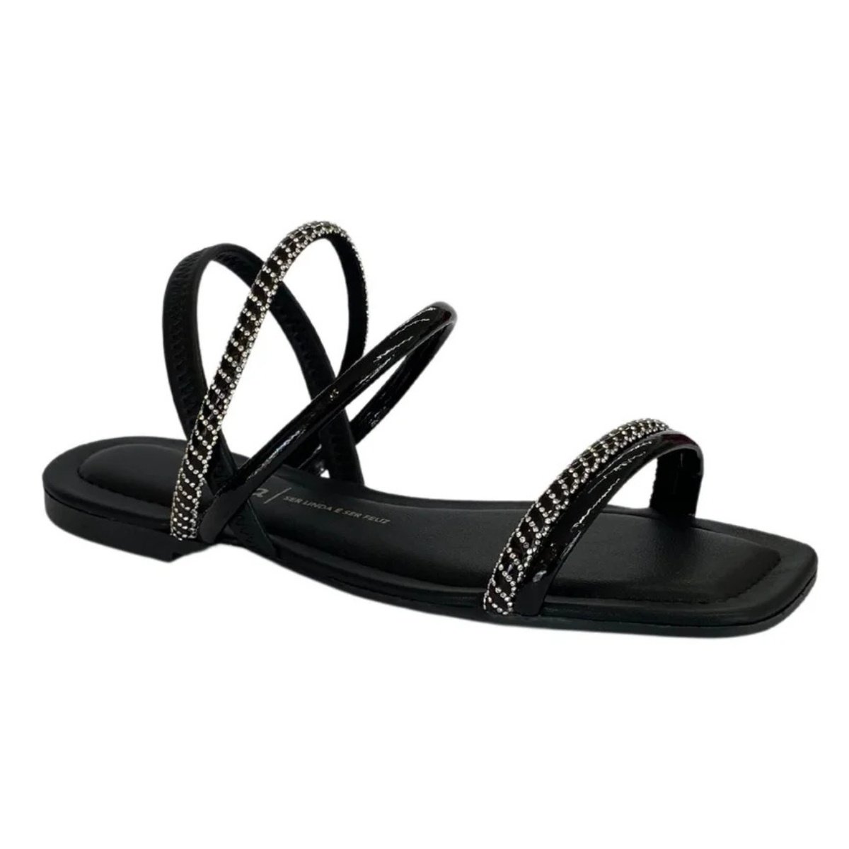 Sandalia Rasteira Dakota Feminina Preto Preto 2