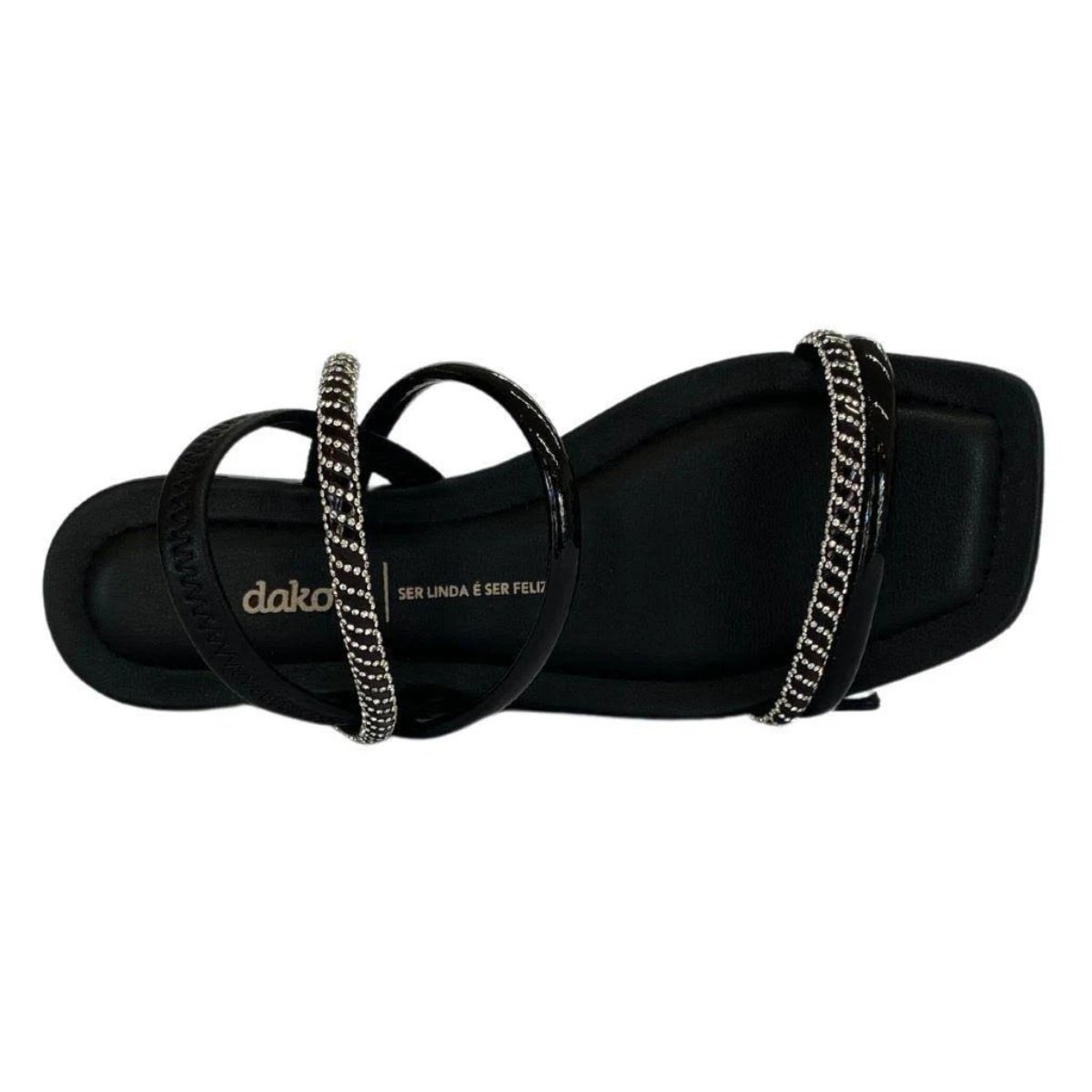 Sandalia Rasteira Dakota Feminina Preto Preto 3