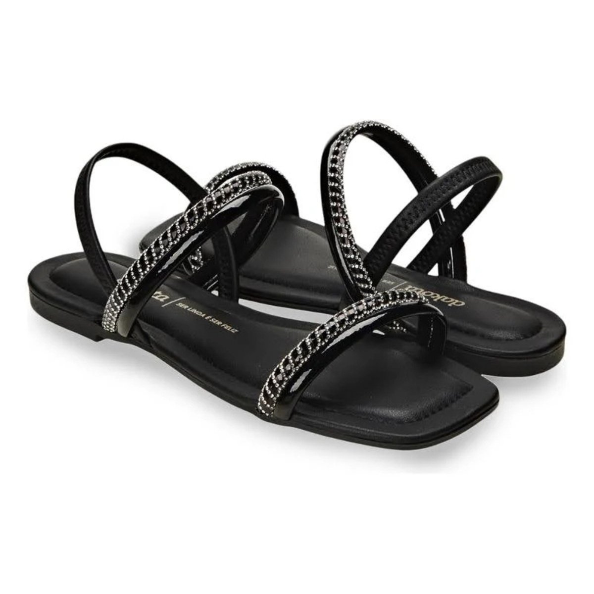 Sandalia Rasteira Dakota Feminina Preto Preto 5