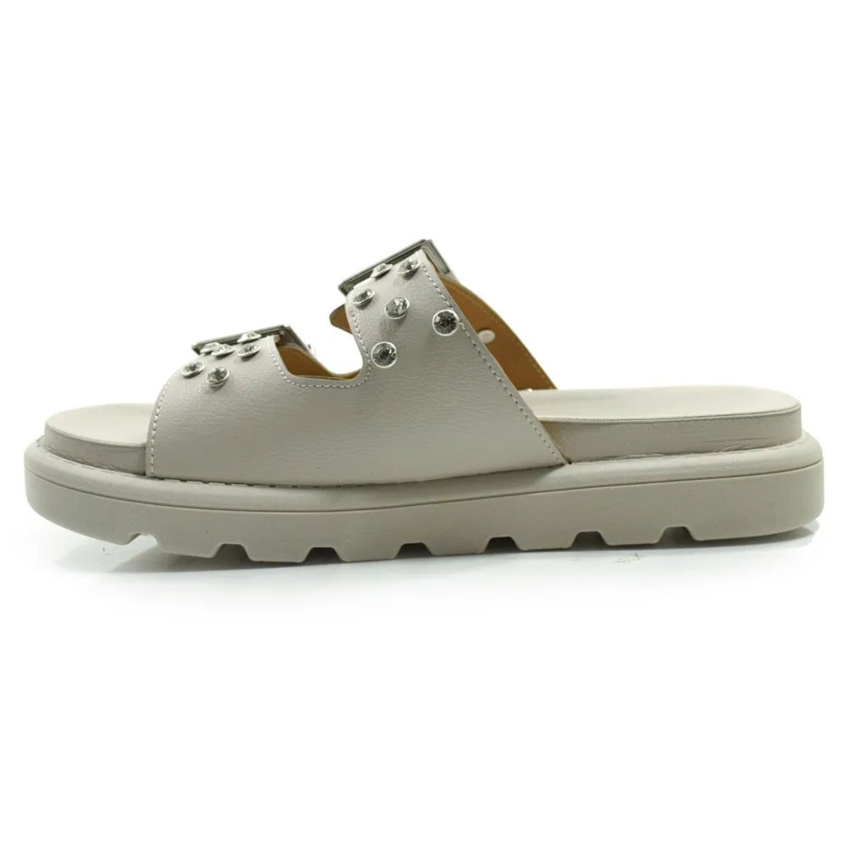 Sandalia Papete Vizzano Feminina Flatform Cinza 5