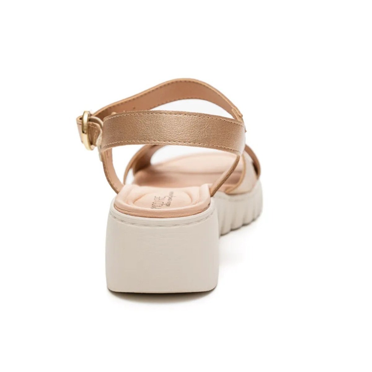 Sandalia Feminina Modare Anabela Ultra Conforto Metalizada Dourado 4