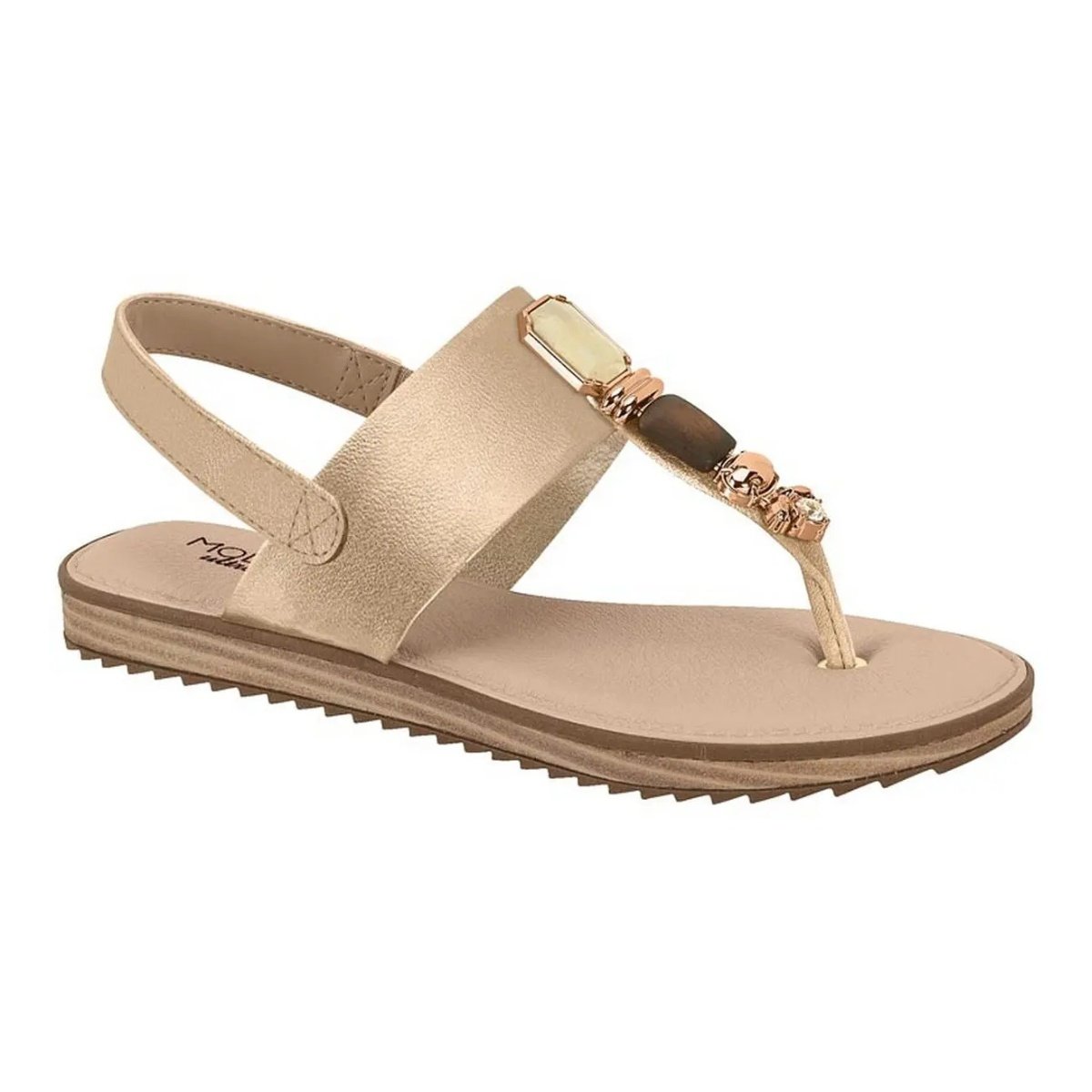 Sandalia Feminina Modare Casual Ultra Conforto Dourado 2