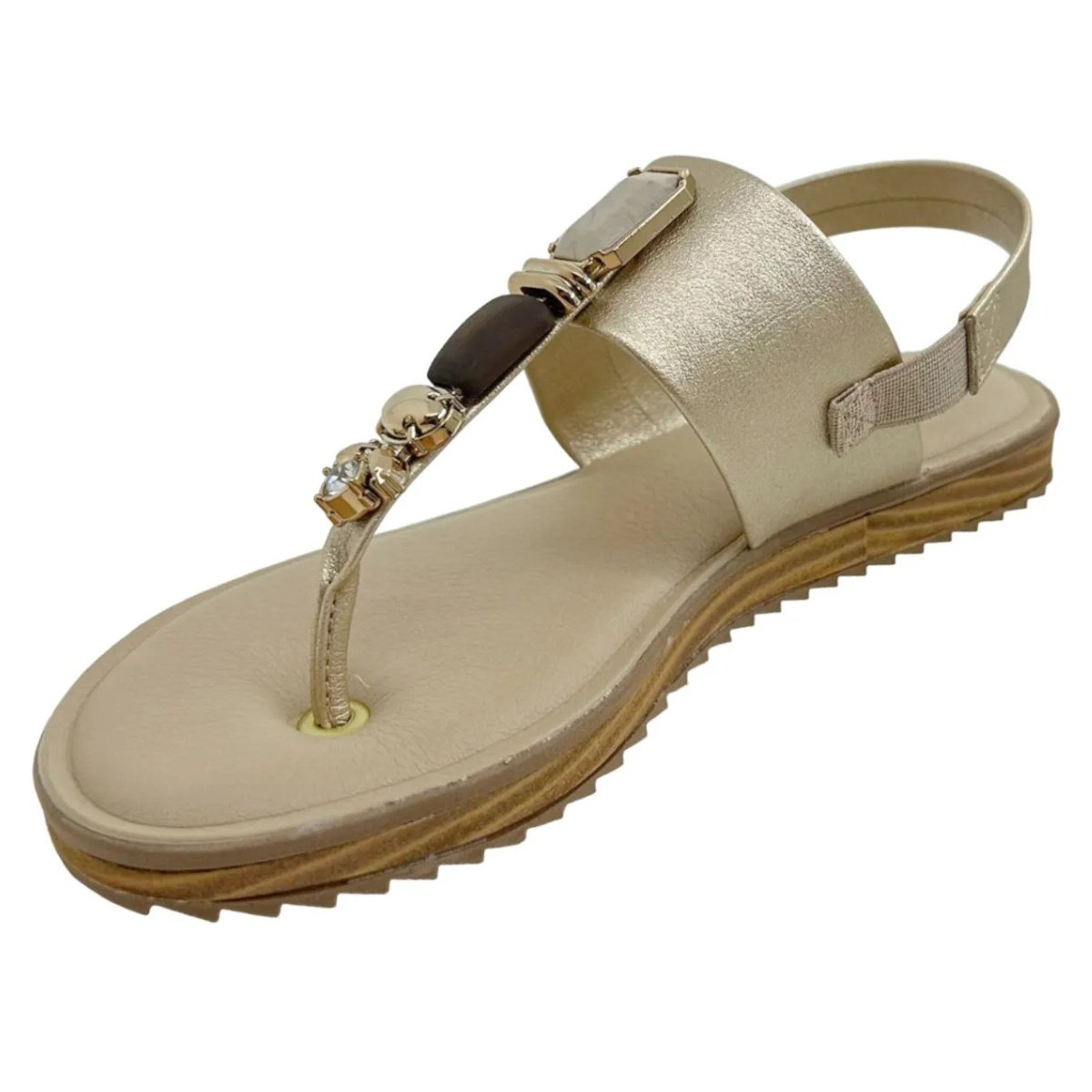 Sandalia Feminina Modare Casual Ultra Conforto Dourado 6