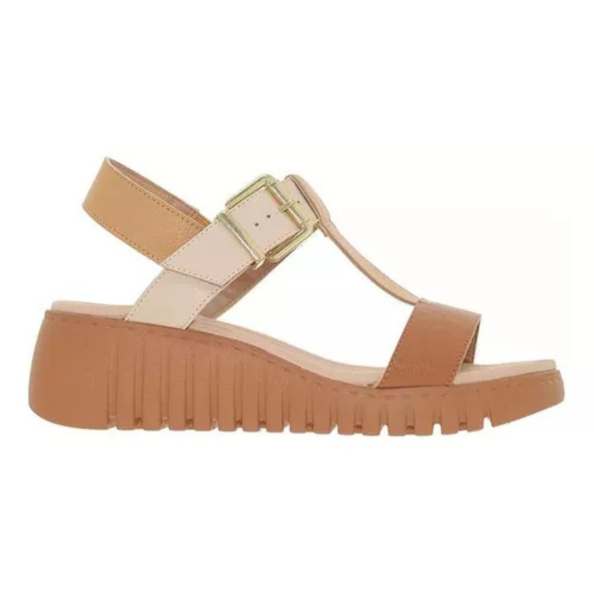 Sandalia Feminina Modare Anabela Ultra Conforto Bege 1