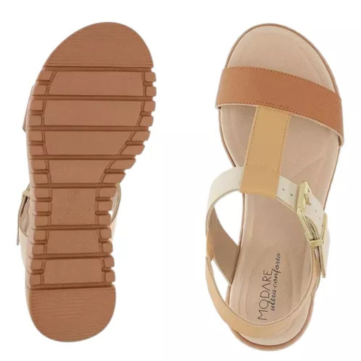 Sandalia Feminina Modare Anabela Ultra Conforto Bege 3