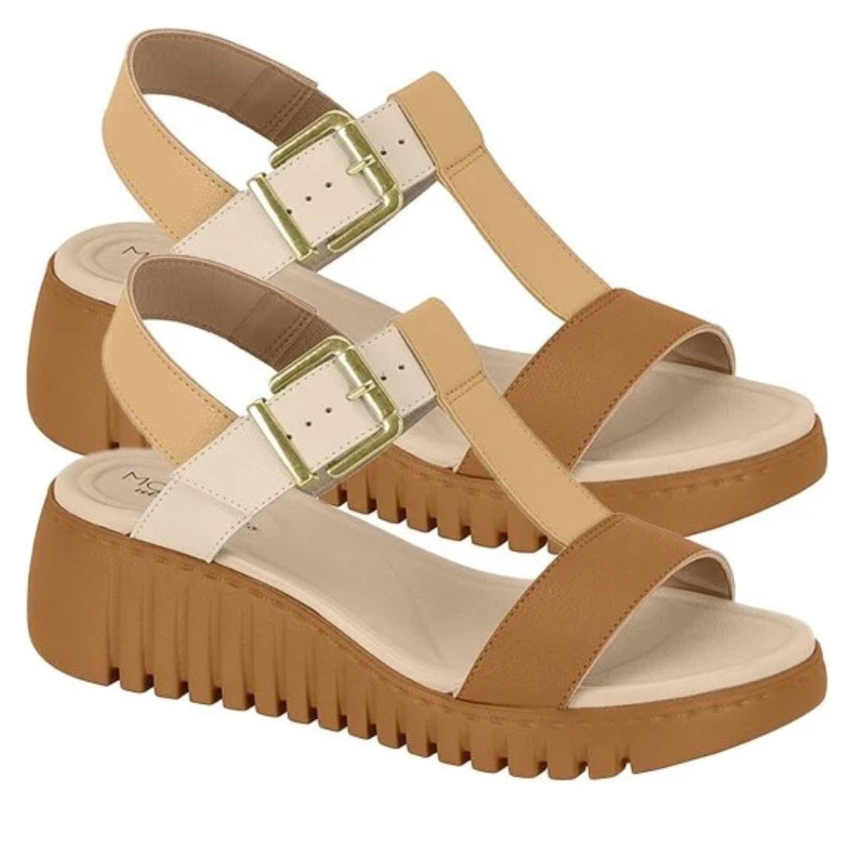 Sandalia Feminina Modare Anabela Ultra Conforto Bege 7