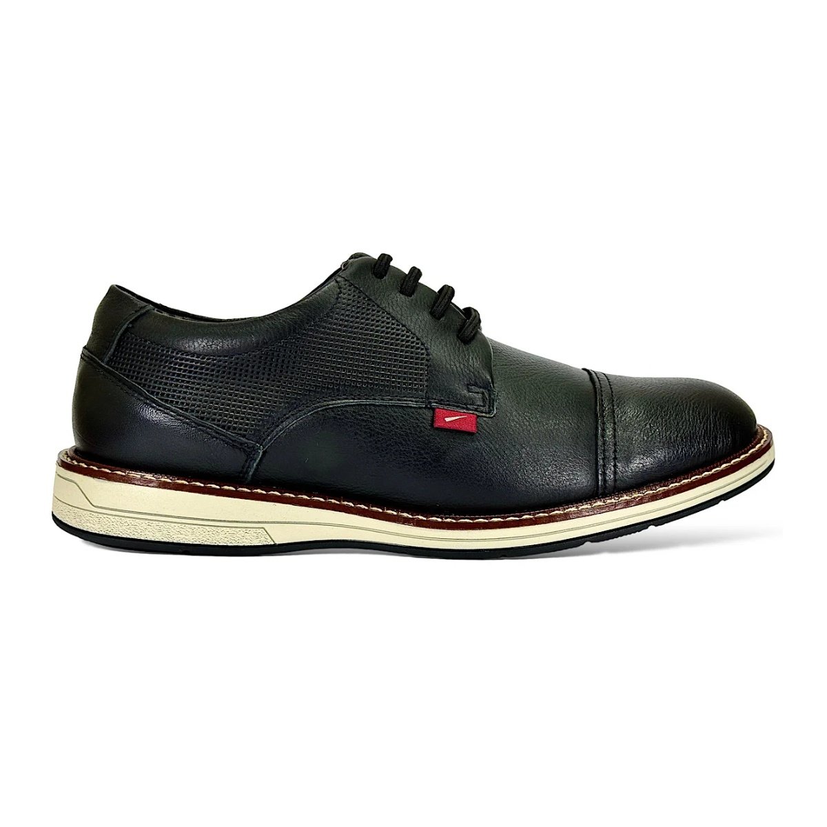 Sapato Ferracini Masculino Kingston Couro Preto 6151-675G Preto 1