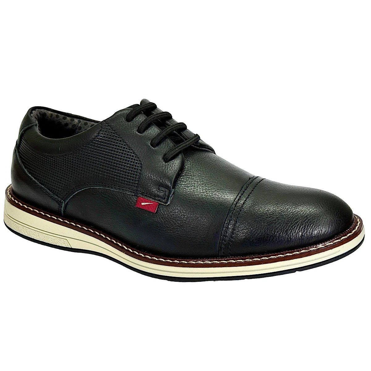 Sapato Ferracini Masculino Kingston Couro Preto 6151-675G Preto 2