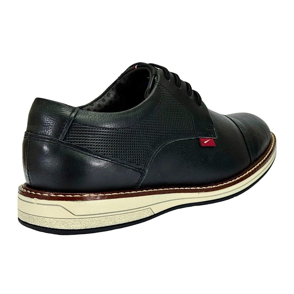 Sapato Ferracini Masculino Kingston Couro Preto 6151-675G Preto 6