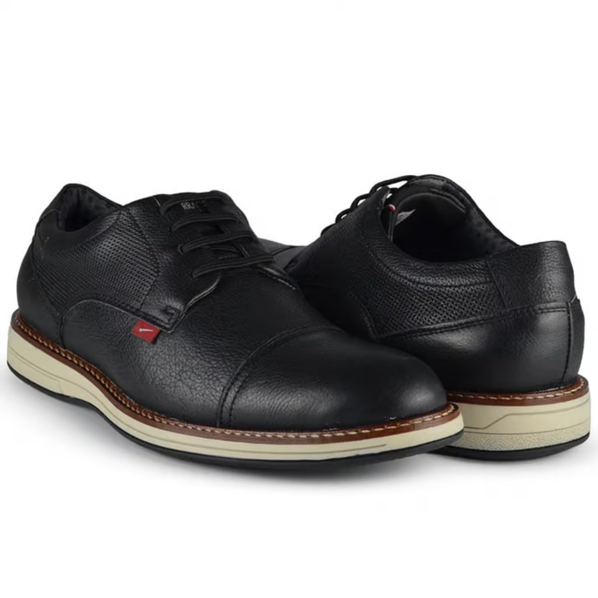 Sapato Ferracini Masculino Kingston Couro Preto 6151-675G Preto 7