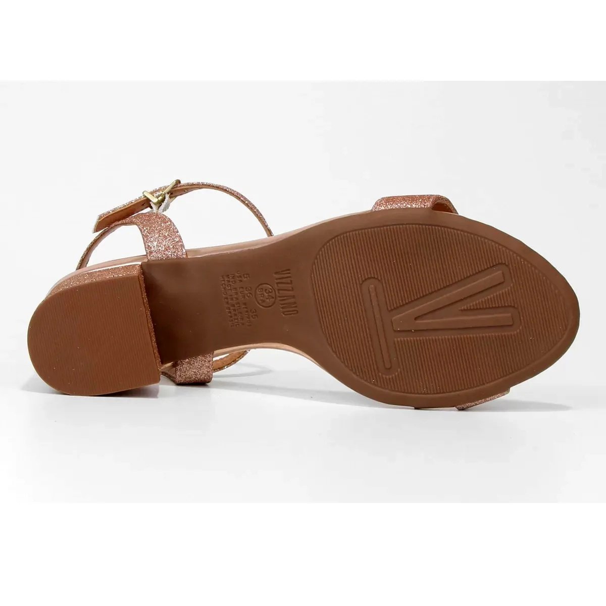 Sandalia Feminina Vizzano Salto Bloco Metalizada Rosa 4