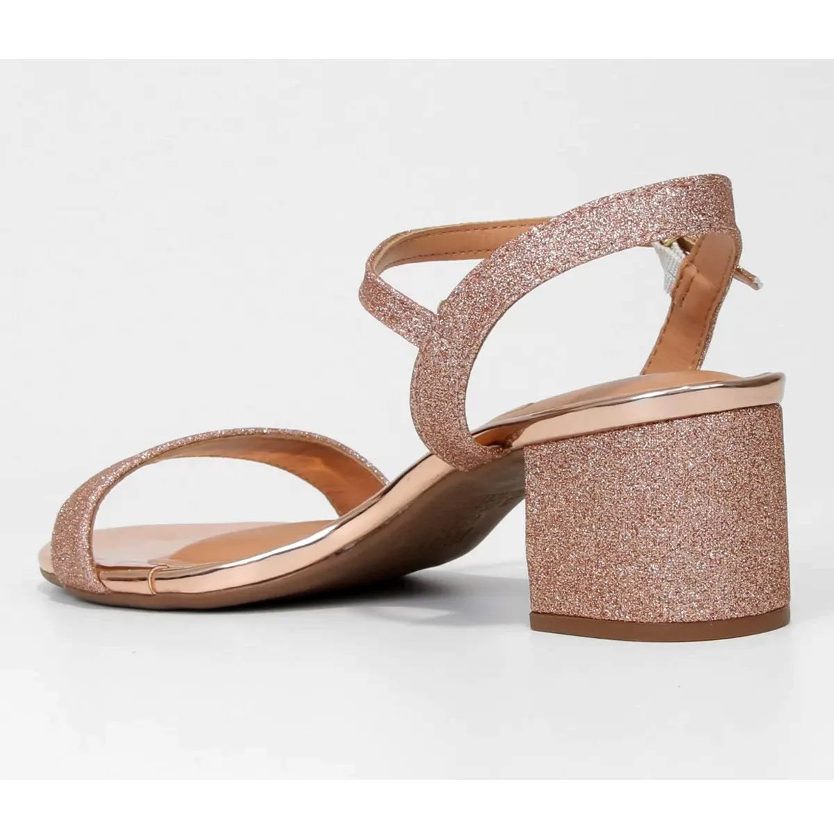 Sandalia Feminina Vizzano Salto Bloco Metalizada Rosa 5