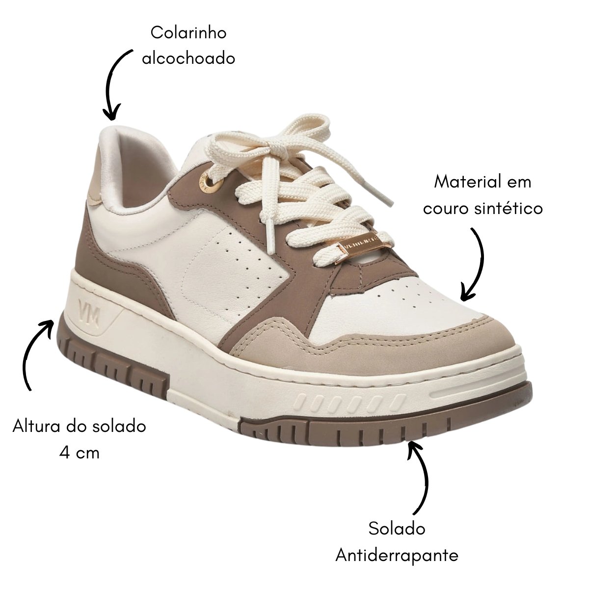 Tenis Feminino Via Marte Casual Saara Bege 6