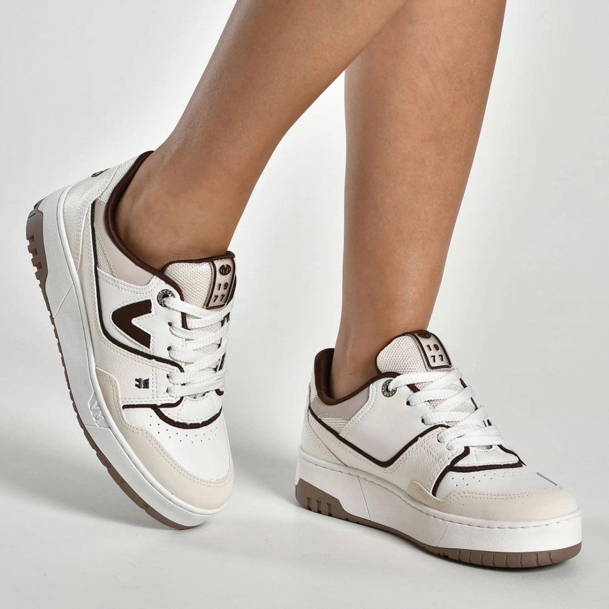 Tenis Feminino Via Marte Casual Branco/Bege 4