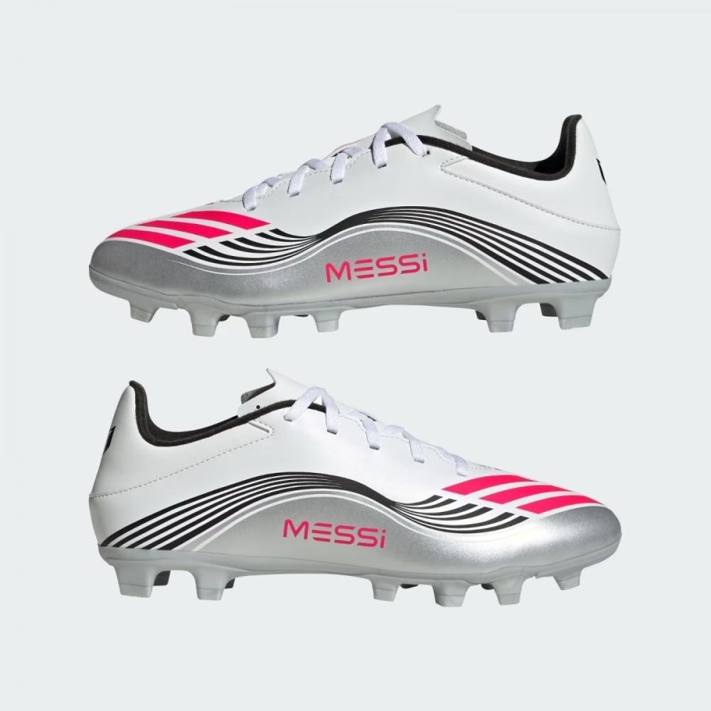 Chuteira Campo Adidas F50 Messi Club Branco/Prata 5