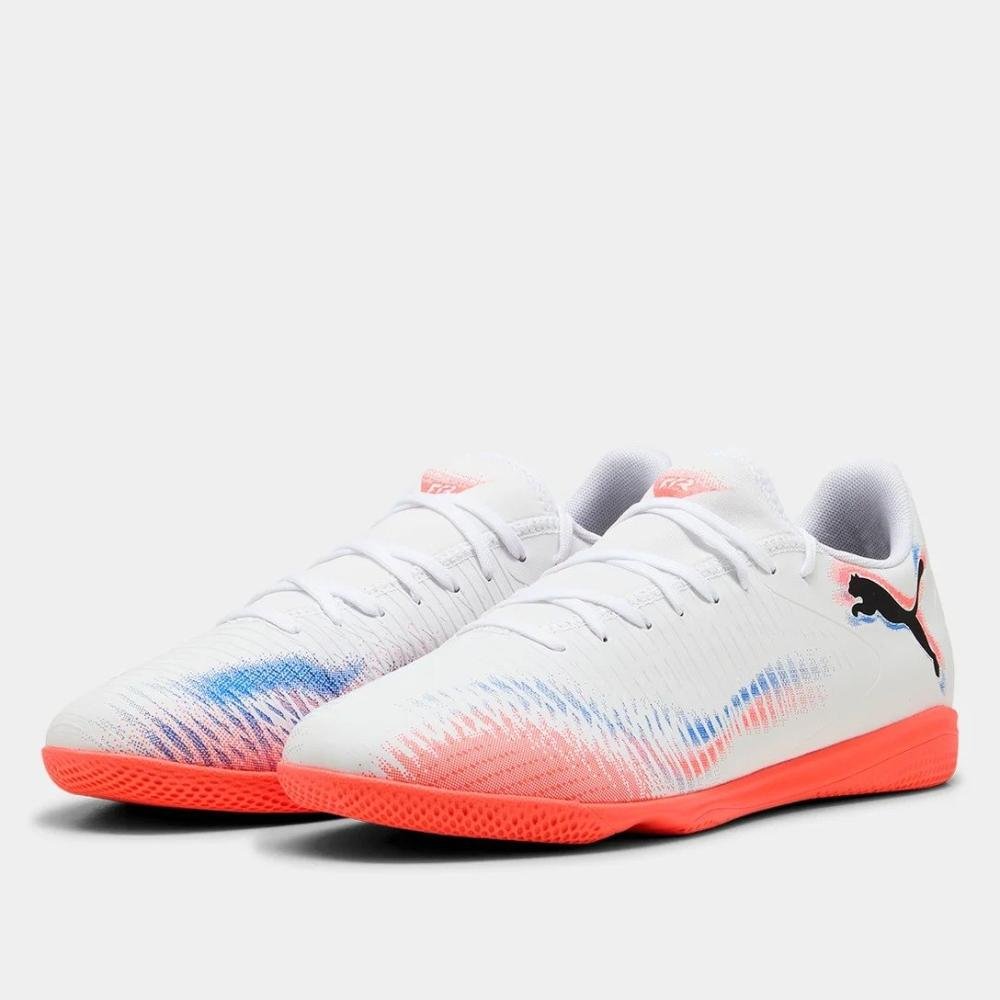 Chuteira Futsal Puma Future 8 Play It Branco/Coral 3