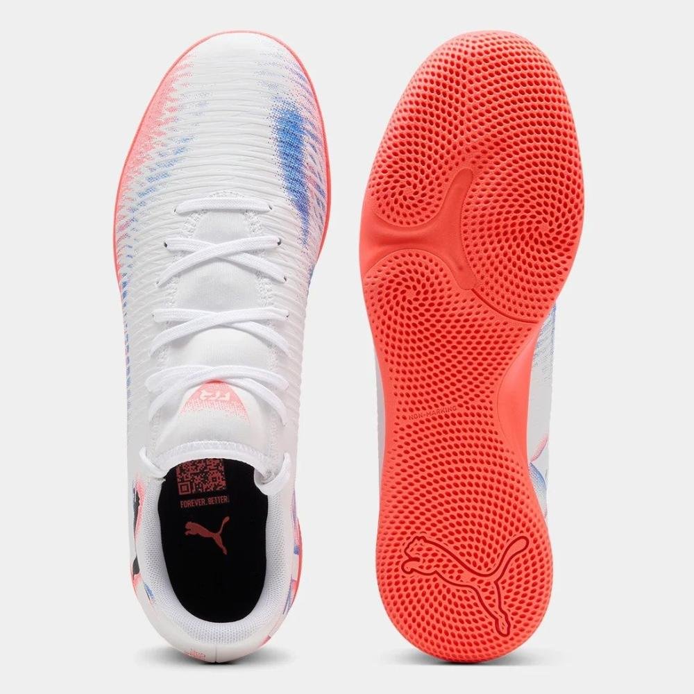 Chuteira Futsal Puma Future 8 Play It Branco/Coral 4