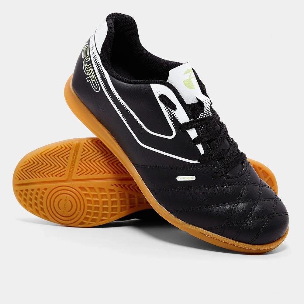 Chuteira Futsal Topper Cup Viii Infantil Preto/Branco 2