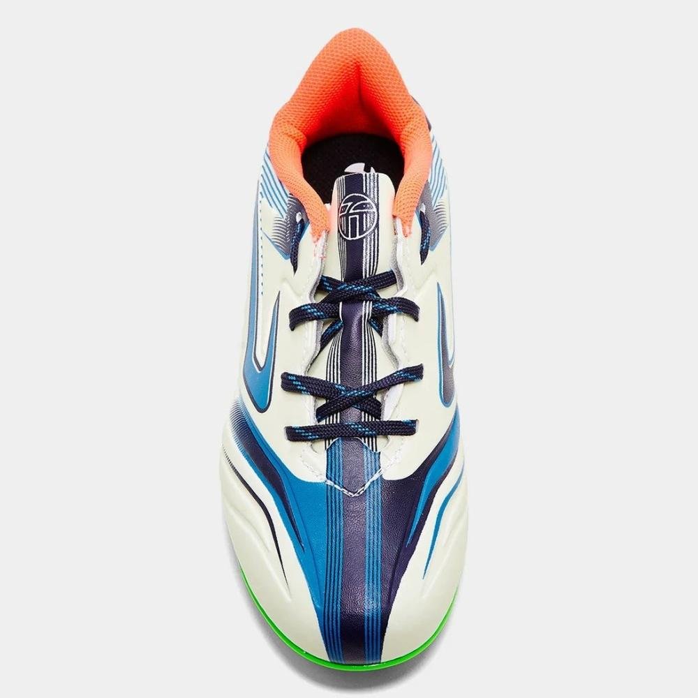 Chuteira Topper Camaleao Infantil Branco/Azul 3