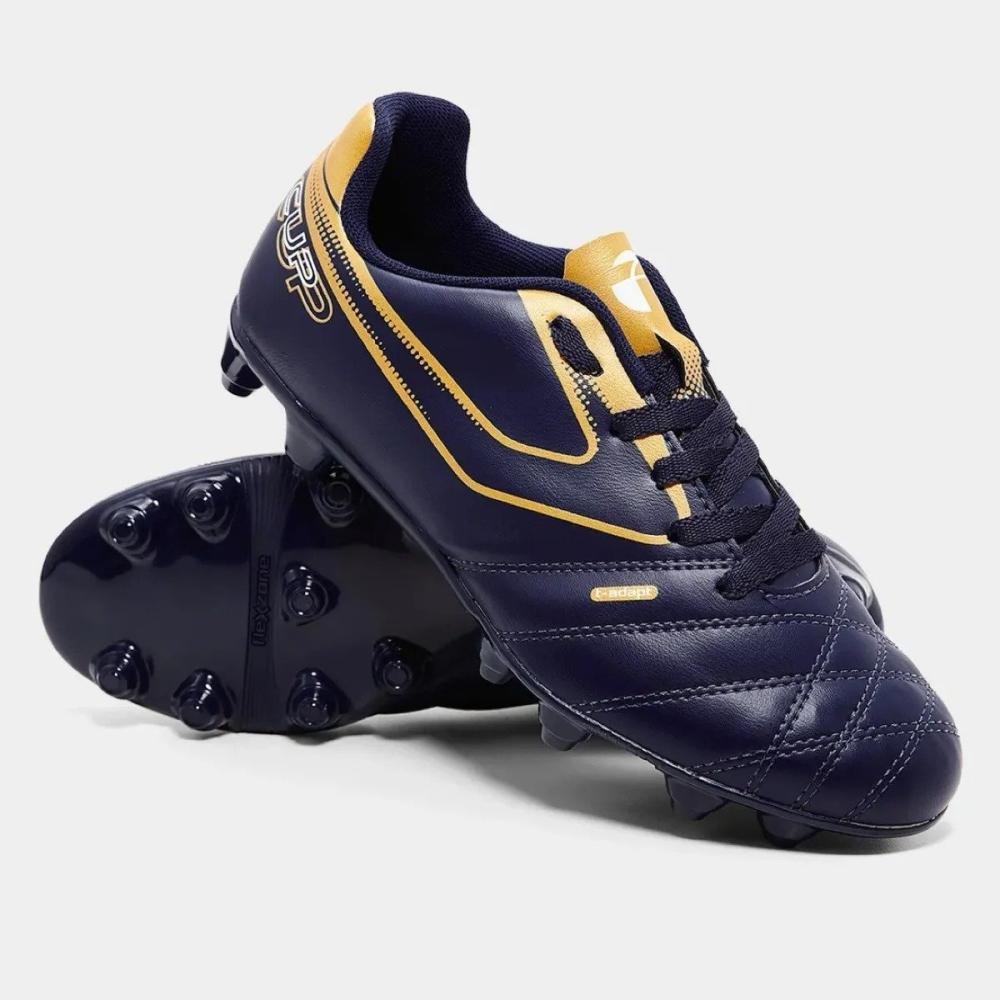 Chuteira Topper Cup Viii Infantil Azul Marinho/Dourado 2