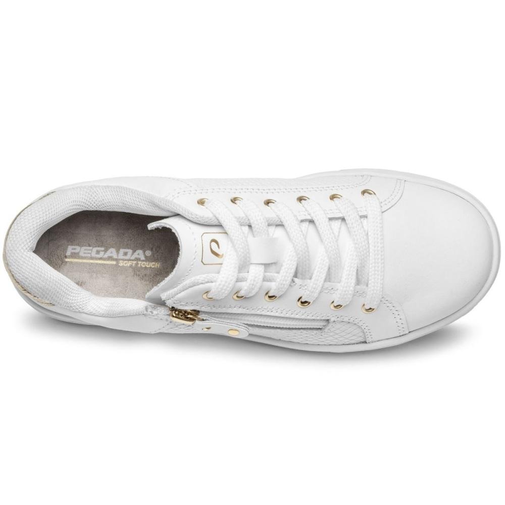 Tenis Pegada 211163-01 Branco/Dourado 5
